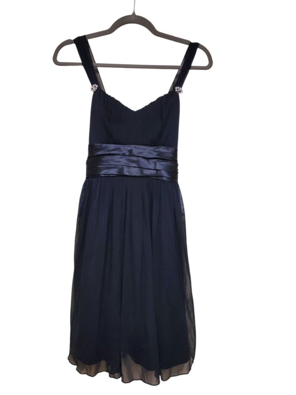 Trixxi Junior's Vintage Y2K Black Tie Back Tulle Lined Prom Homecoming Dress M